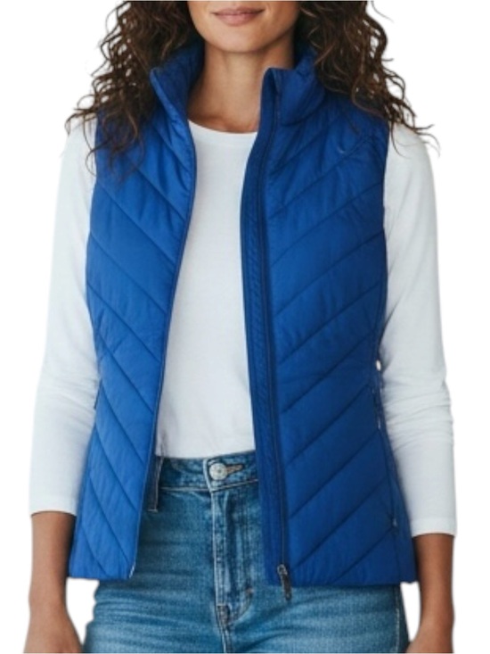 Lands' End Jackets & Blazers - LANDS’ END Vibrant Blue Outerwear Puffer Vest in Size Medium (10-12) — WOW!!!